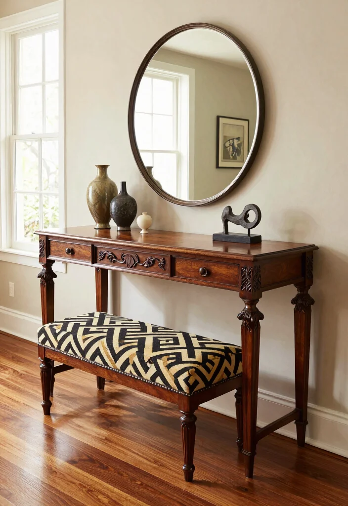 14 Large Foyer Entryway Ideas with Grand First Impressions 3. Statement Furniture Pieces 0