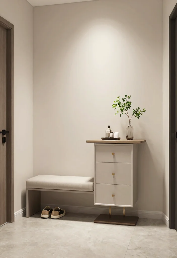 14 Long Narrow Entryway Ideas That Feel Balanced 3. Incorporate Multifunctional Furniture 0