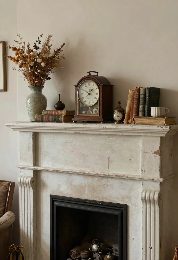 14 Mantle Decorating Ideas for Every Season 7. Vintage Finds 0