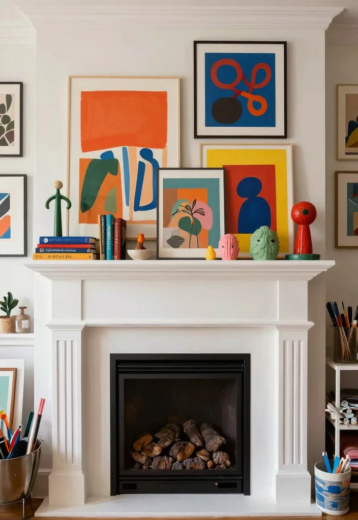 14 Mantle Decorating Ideas for Every Season 8. Artistic Flair 0