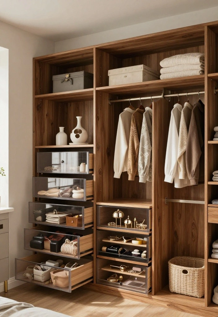 14 Mini Walk-In Closet Ideas for Small Spaces with Smart Layouts 53 14 Mini Walk In Closet Ideas for Small Spaces with Smart Layouts 13. Customizable Drawer Units 0