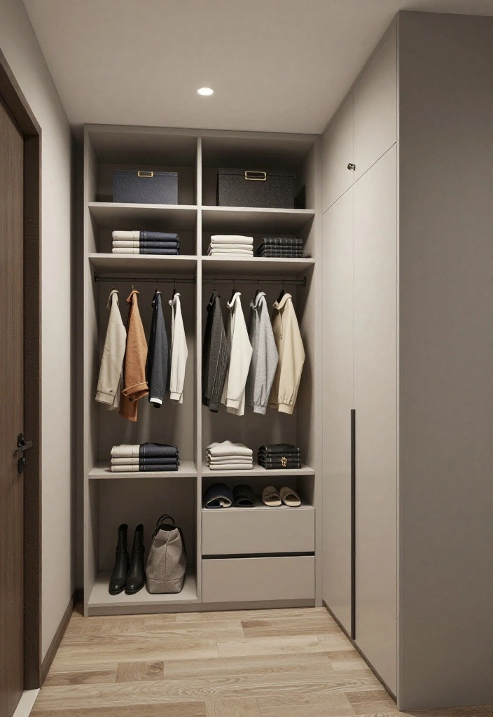 14 Mini Walk-In Closet Ideas for Small Spaces with Smart Layouts 3 14 Mini Walk In Closet Ideas for Small Spaces with Smart Layouts 3. Custom Shelving Solutions 0