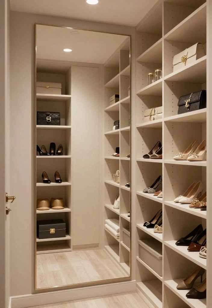 14 Mini Walk-In Closet Ideas for Small Spaces with Smart Layouts 4 14 Mini Walk In Closet Ideas for Small Spaces with Smart Layouts 4. Use of Mirrors to Expand Space 0