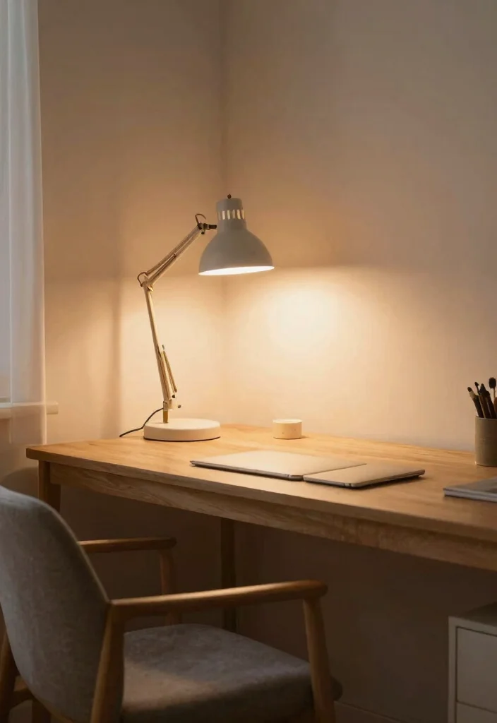 14 Minimalist Home Office Ideas with Clean Visual Calm 52 14 Minimalist Home Office Ideas with Clean Visual Calm 12. Soft Lighting 0