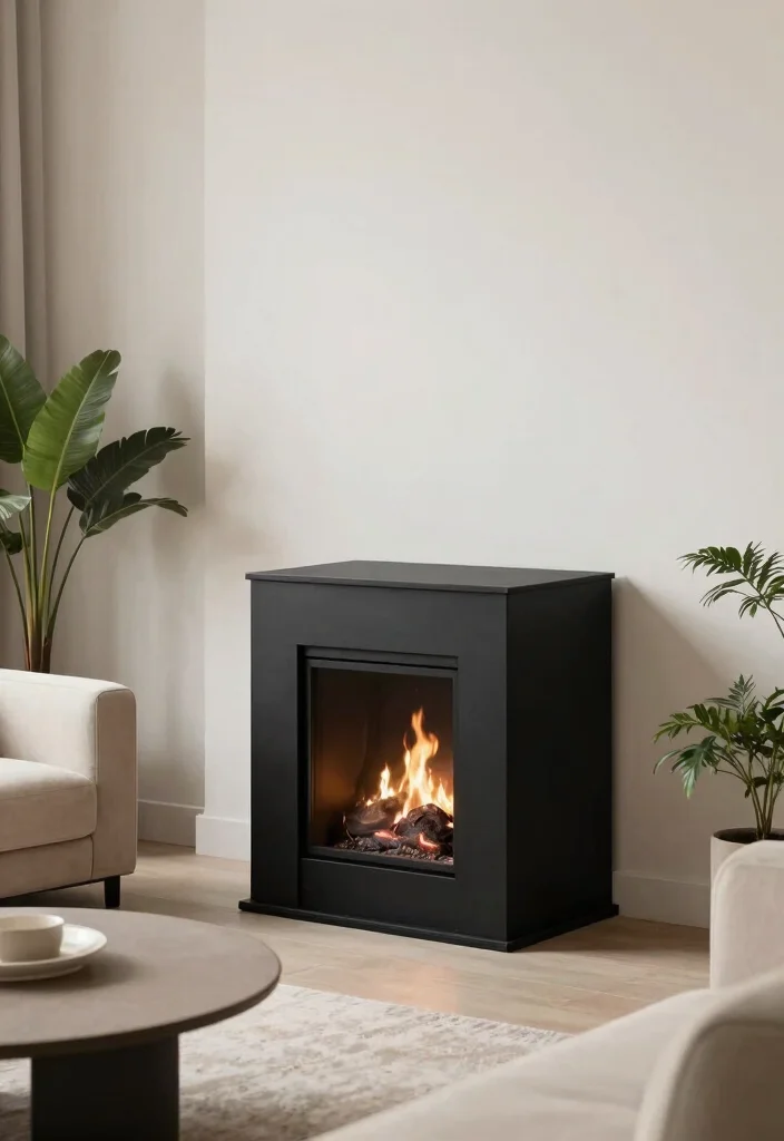 14 Modern Corner Fireplace Ideas for Clean Contemporary Homes 3. Minimalist Cube Fireplace 0