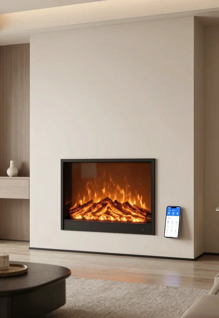 14 Modern Electric Fireplace Ideas for Sleek Interiors 10. Electric Fireplaces with Smart Technology 0