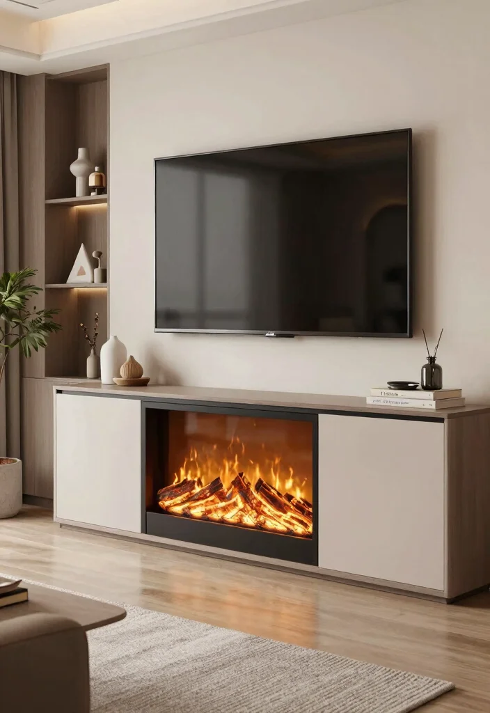 14 Modern Electric Fireplace Ideas for Sleek Interiors 6. Multi Functional Electric Fireplaces 0