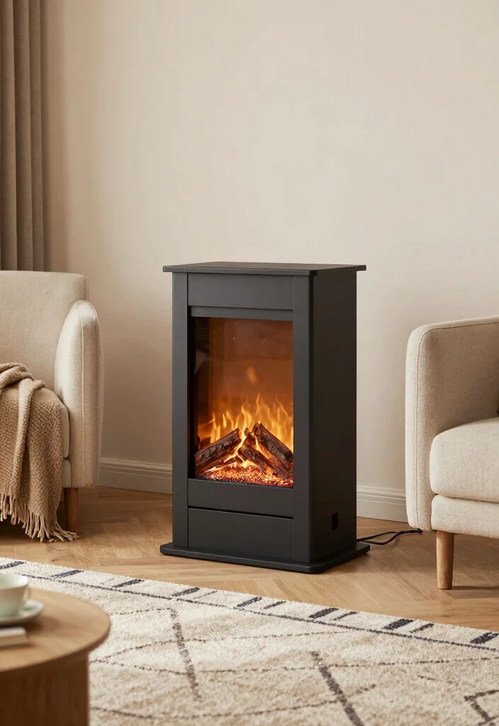 14 Modern Gas Fireplace Ideas with Minimal Design 40 14 Modern Gas Fireplace Ideas with Minimal Design 10. Freestanding Gas Fireplaces 0