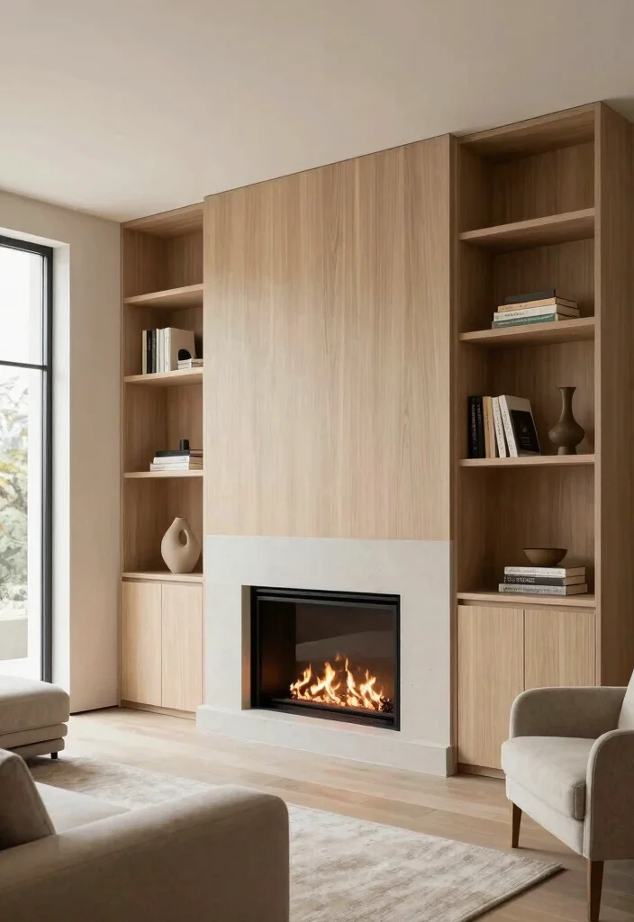 14 Modern Gas Fireplace Ideas with Minimal Design 13 14 Modern Gas Fireplace Ideas with Minimal Design 3. Minimalist Built Ins 0