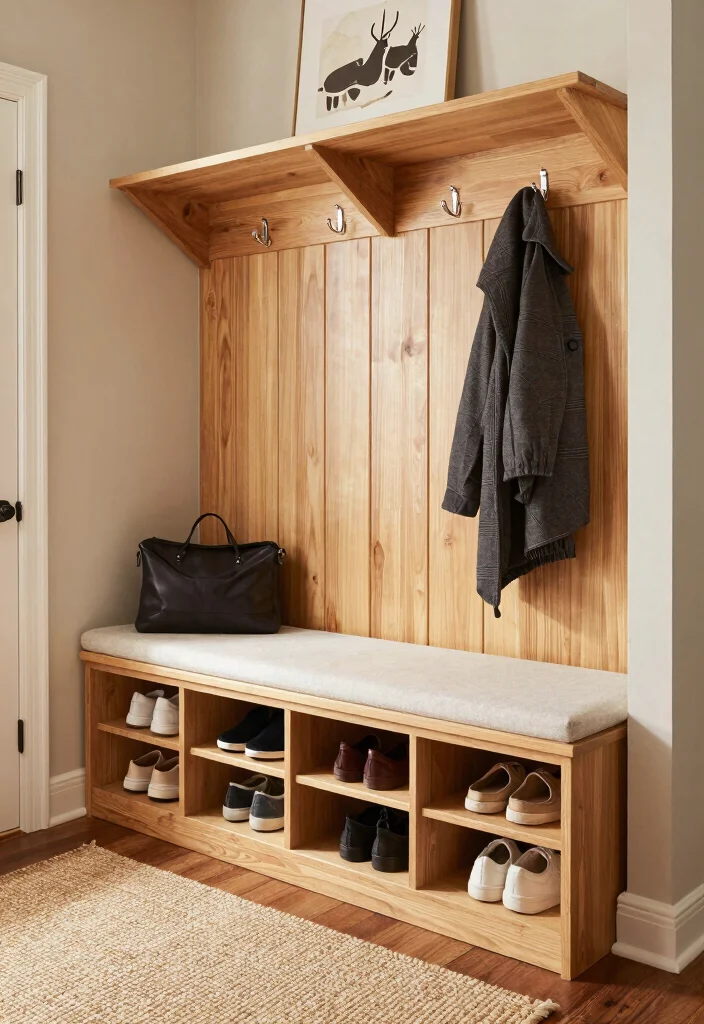 14 Mudroom Entryway Garage Ideas for High Traffic Homes 2. Built In Benches for Functionality 0
