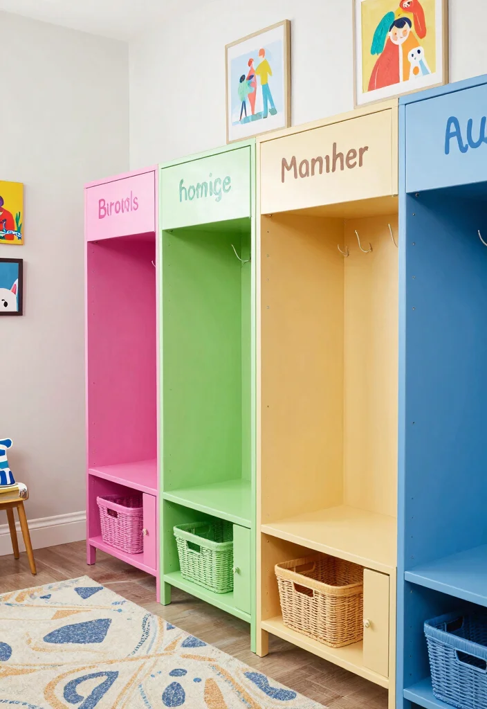 14 Mudroom Entryway Garage Ideas for High Traffic Homes 5. Lockers for Personal Storage 0