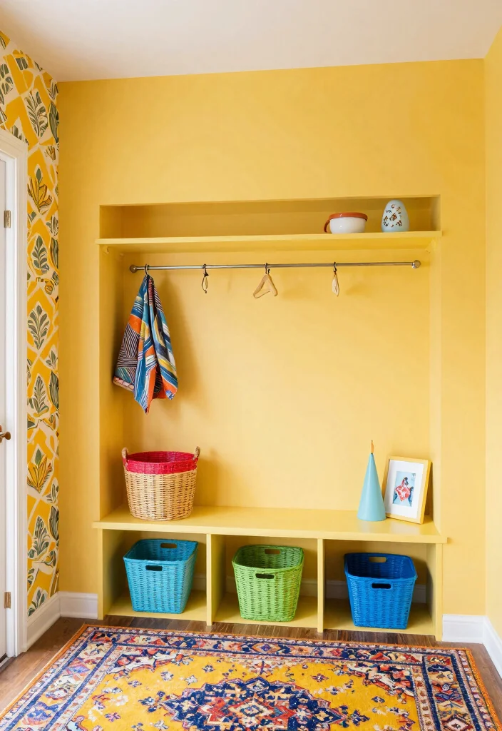 14 Mudroom Entryway Garage Ideas for High Traffic Homes 7. Use of Color and Patterns 0
