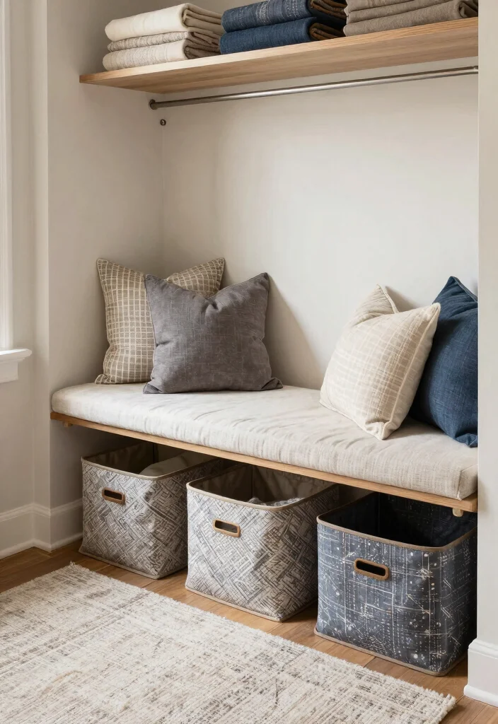 14 Mudroom Entryway Garage Ideas for High Traffic Homes 9. Use of Textiles for Comfort 0