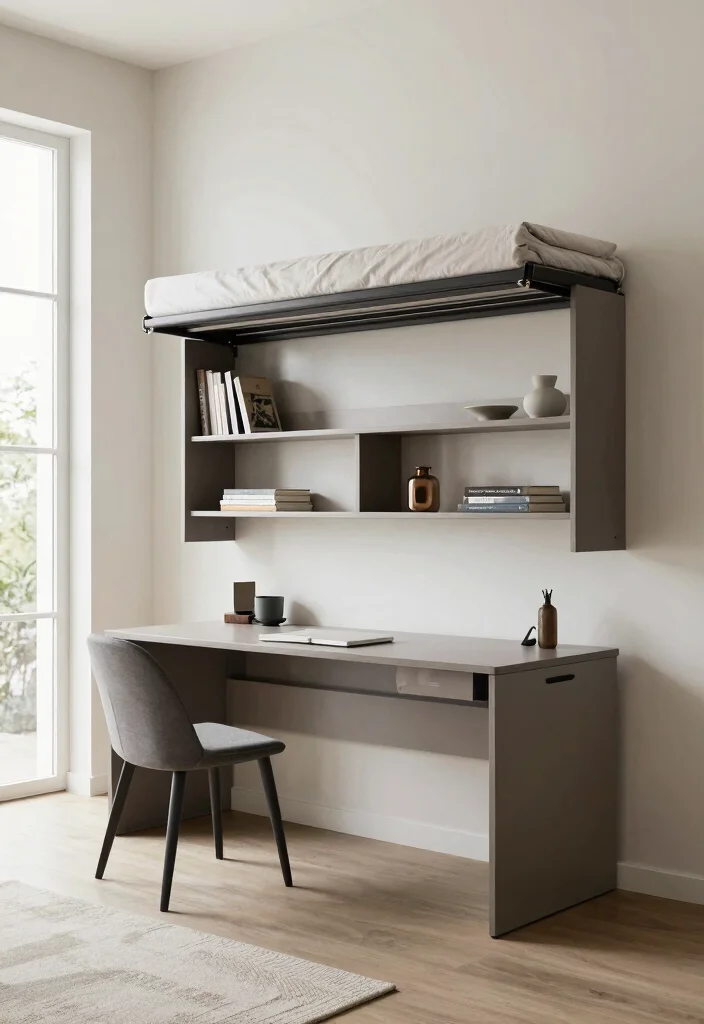 14 Office Guest Room Combo Ideas for Multi Use Spaces 1. Foldable Furniture Magic 0