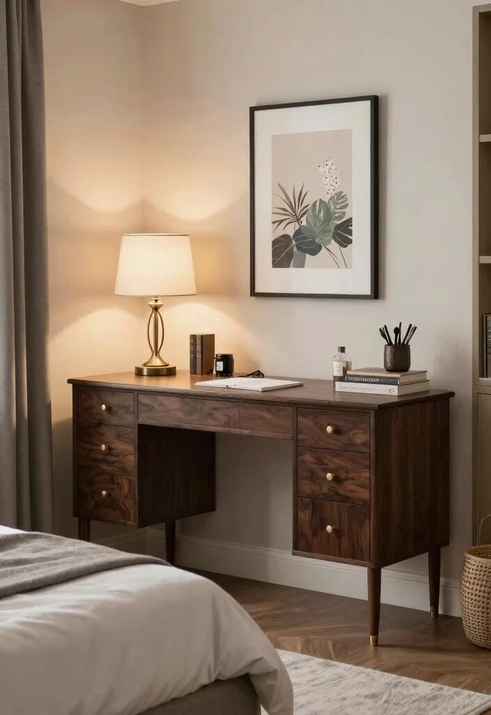 14 Office Guest Room Combo Ideas for Multi Use Spaces 7. Use of a Desk that Blends 0
