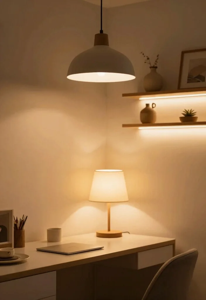 14 Office Guest Room Combo Ideas for Multi Use Spaces 8. Layer the Lighting 0