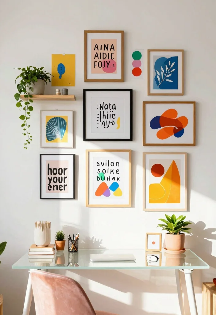 14 Office Set Up Ideas Layout for Better Workflow 24 14 Office Set Up Ideas Layout for Better Workflow 4. Creative Wall Art 0