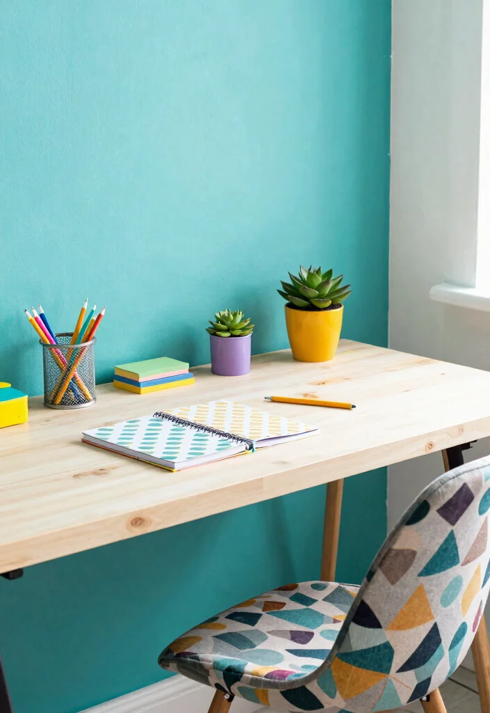 14 Office Set Up Ideas Layout for Better Workflow 26 14 Office Set Up Ideas Layout for Better Workflow 6. Colorful Accents 0