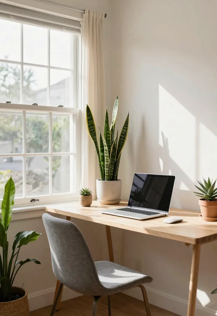 14 Office Set Up Ideas Layout for Better Workflow 28 14 Office Set Up Ideas Layout for Better Workflow 8. Natural Light and Plants 0
