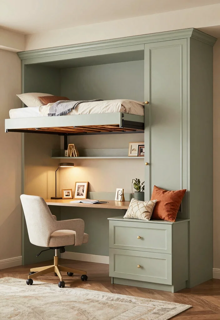 14 Office and Spare Bedroom Ideas for Dual Purpose Living 2. Murphy Bed and Desk Combo 0