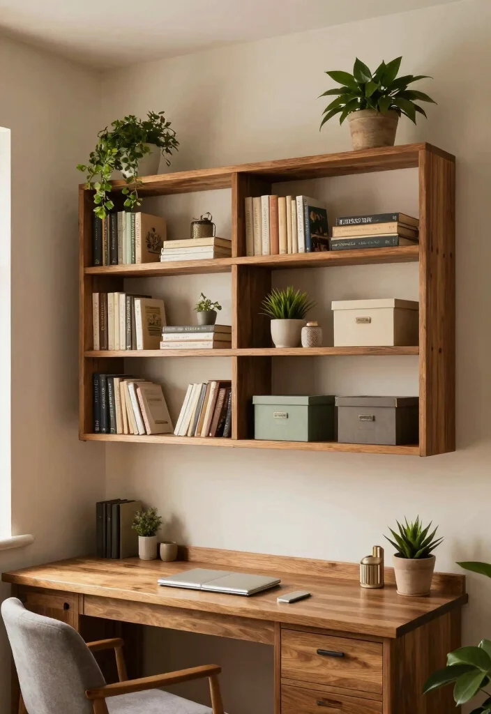 14 Office and Spare Bedroom Ideas for Dual Purpose Living 3. Open Shelving for Storage and Style 0