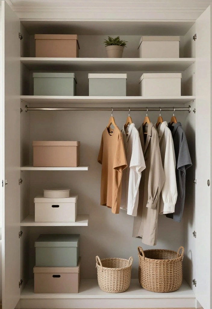 14 Small Space Closet Ideas That Stay Tidy Without Feeling Cramped 1 14 Small Space Closet Ideas That Stay Tidy Without Feeling Cramped 1. Utilize Vertical Space with Shelving 0
