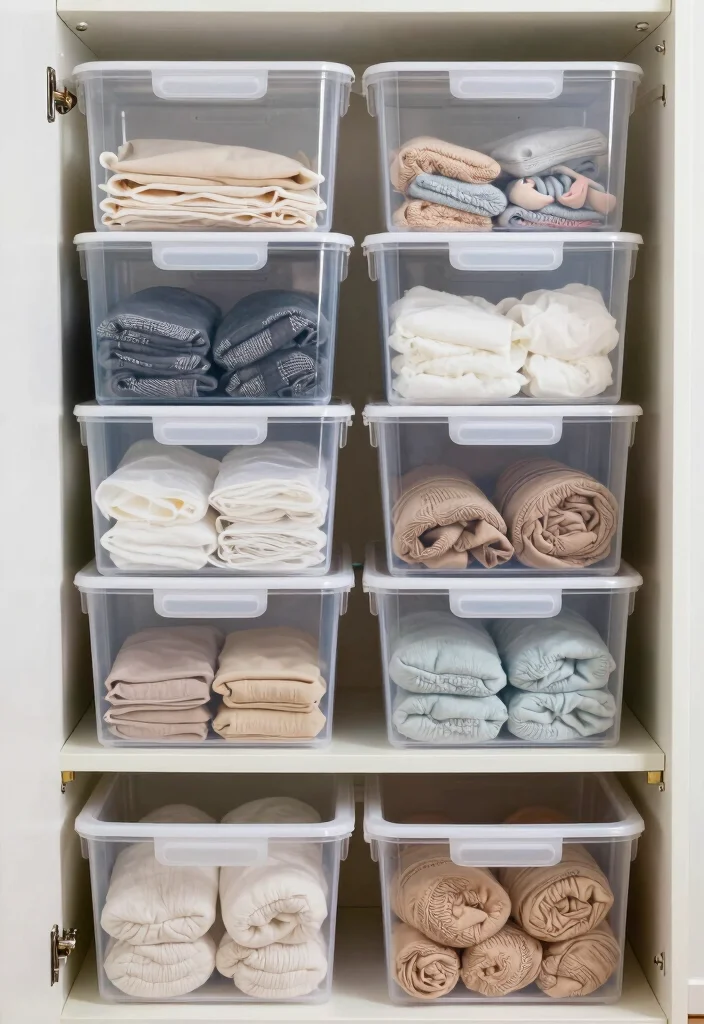 14 Small Space Closet Ideas That Stay Tidy Without Feeling Cramped 28 14 Small Space Closet Ideas That Stay Tidy Without Feeling Cramped 8. Go Clear with Storage Bins 0