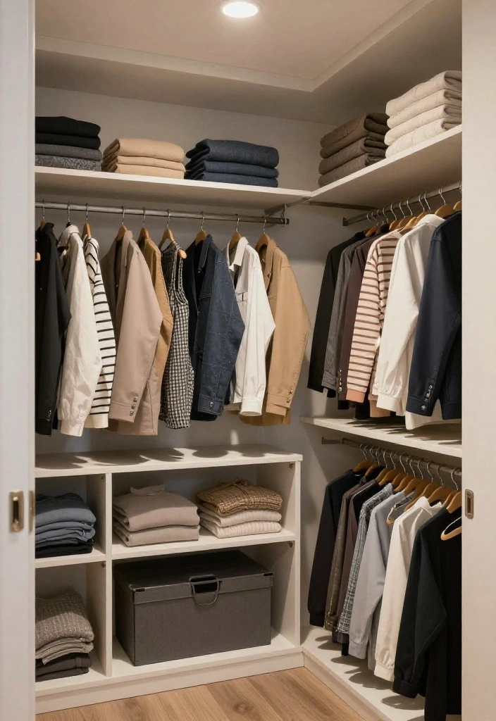 14 Small Space Closet Ideas That Stay Tidy Without Feeling Cramped 39 14 Small Space Closet Ideas That Stay Tidy Without Feeling Cramped 9. Implement a Clothing Rotation System 0