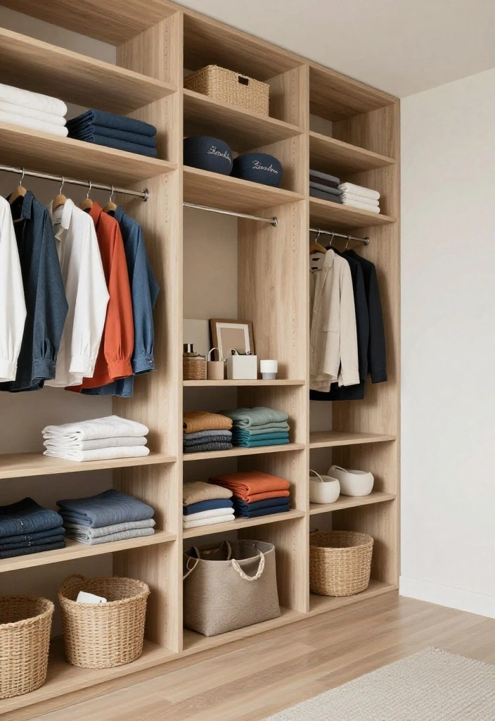 14 Small Walk In Closet Layout Ideas for Narrow Spaces 6. Open Shelving for Easy Access 0
