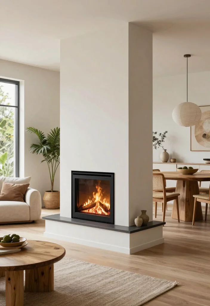 14 Two Sided Fireplace Ideas for Open Concept Spaces 52 14 Two Sided Fireplace Ideas for Open Concept Spaces 12. Eco Friendly Fireplace 0