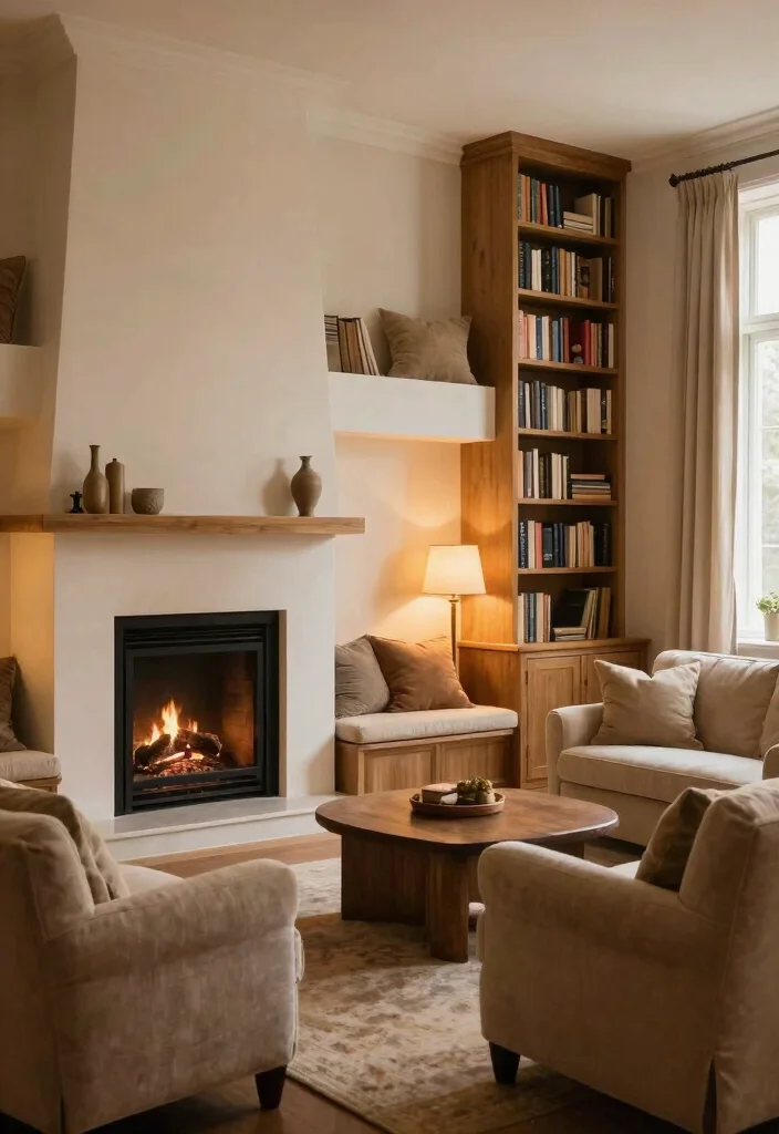 14 Two Story Fireplace Ideas That Create a Bold Focal Point 6. Cozy Nooks Around the Fire 0
