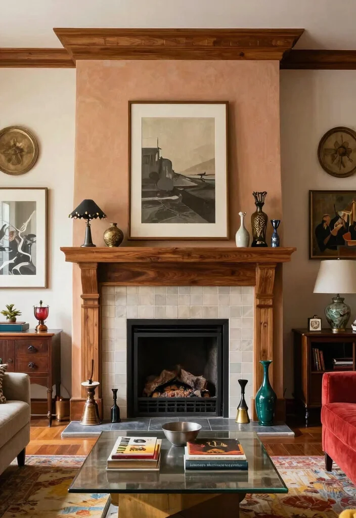 14 Two Story Fireplace Ideas with Dramatic Vertical Design 14. The Eclectic Mix 0