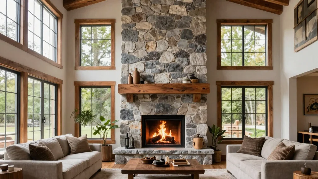 14 Two Story Fireplace Ideas with Dramatic Vertical Design