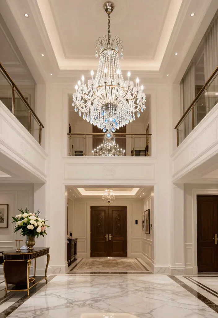 14 Two Story Foyer Entryway Ideas with Dramatic Scale 1 14 Two Story Foyer Entryway Ideas with Dramatic Scale 1. Grandiose Chandeliers 0