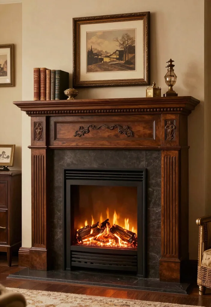 14 Ventless Gas Fireplace Ideas for Easy Installation 13. Vintage Inspired Ventless Fireplaces 0