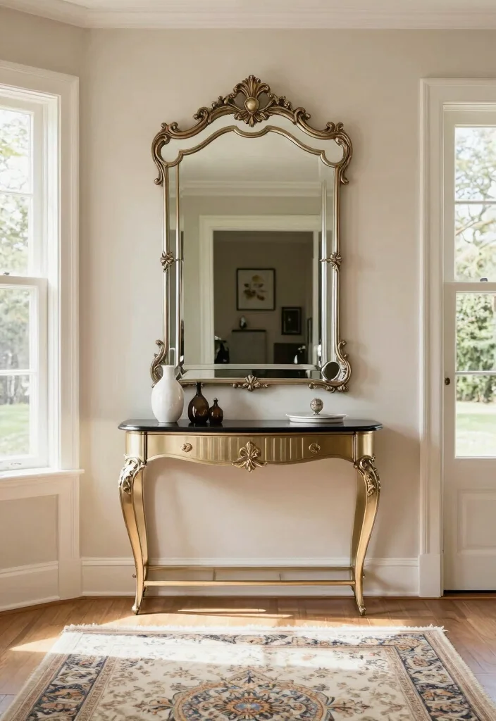 14 Wide Entryway Ideas That Make a Strong First Impression 10. Decorative Mirrors 0