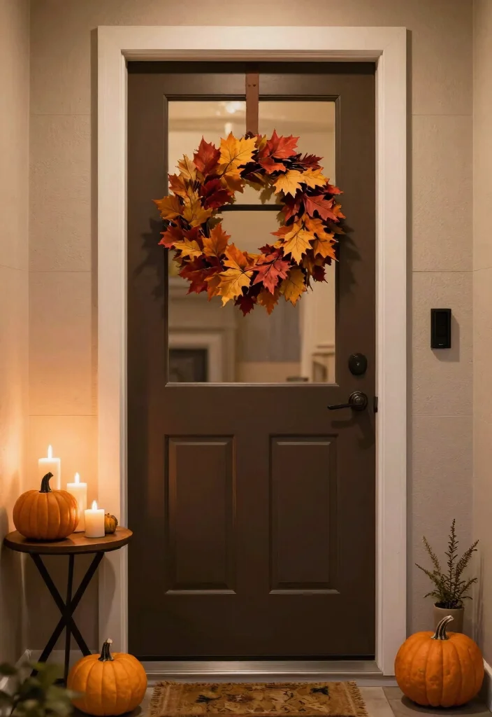 14 Wide Entryway Ideas That Make a Strong First Impression 12. Seasonal Decor 0