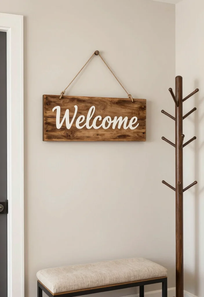 14 Wide Entryway Ideas That Make a Strong First Impression 14. A Welcoming Signage 0