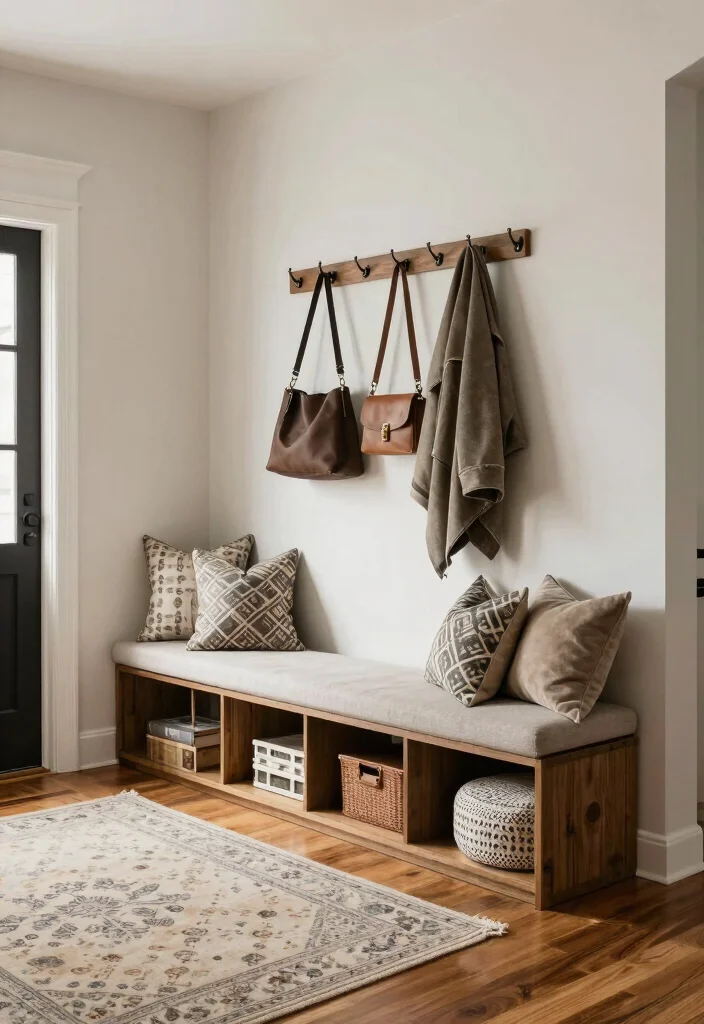 14 Wide Entryway Ideas That Make a Strong First Impression 3. Multi Functional Furniture 0