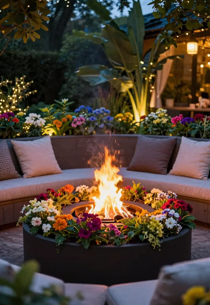 16 Backyard Fireplace Ideas for Outdoor Gathering Spaces 63 16 Backyard Fireplace Ideas for Outdoor Gathering Spaces 13. Planter Fire Pit 0