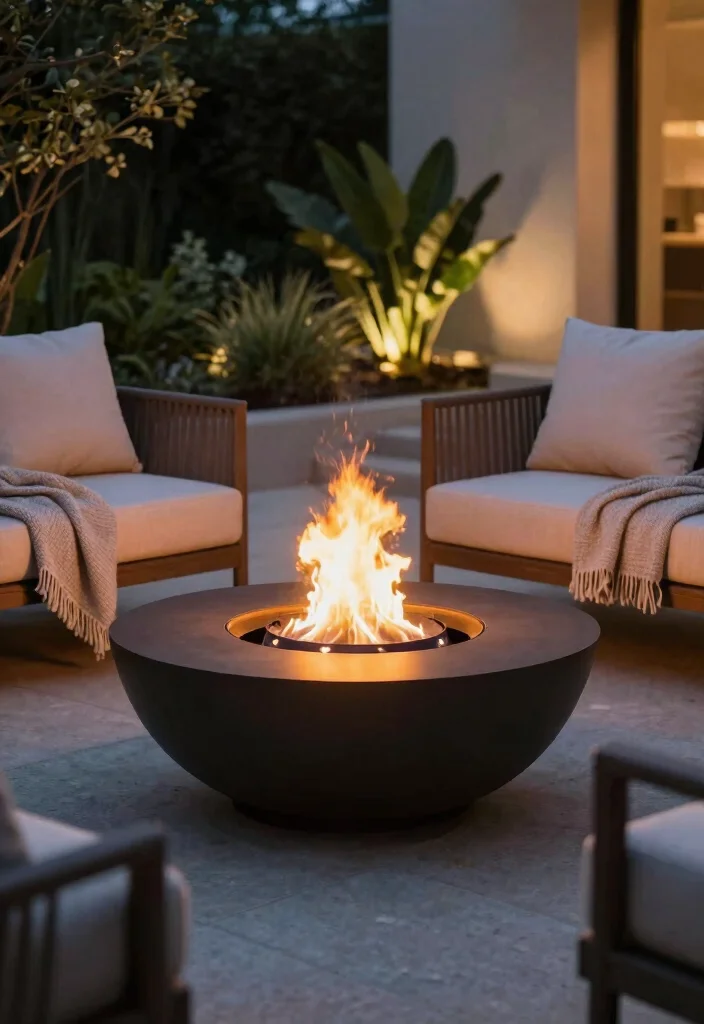 16 Backyard Fireplace Ideas for Outdoor Gathering Spaces 26 16 Backyard Fireplace Ideas for Outdoor Gathering Spaces 6. Fire Bowl with Eco Friendly Fuel 0