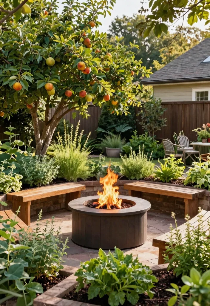 16 Backyard Fireplace Ideas for Outdoor Gathering Spaces 37 16 Backyard Fireplace Ideas for Outdoor Gathering Spaces 7. Edible Landscaping with Fire Pit 0