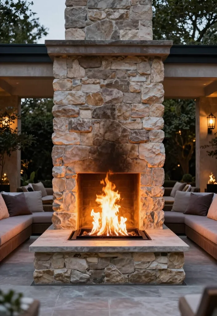 16 Backyard Fireplace Ideas for Outdoor Gathering Spaces 38 16 Backyard Fireplace Ideas for Outdoor Gathering Spaces 8. Fire Wall for Stylish Separation 0