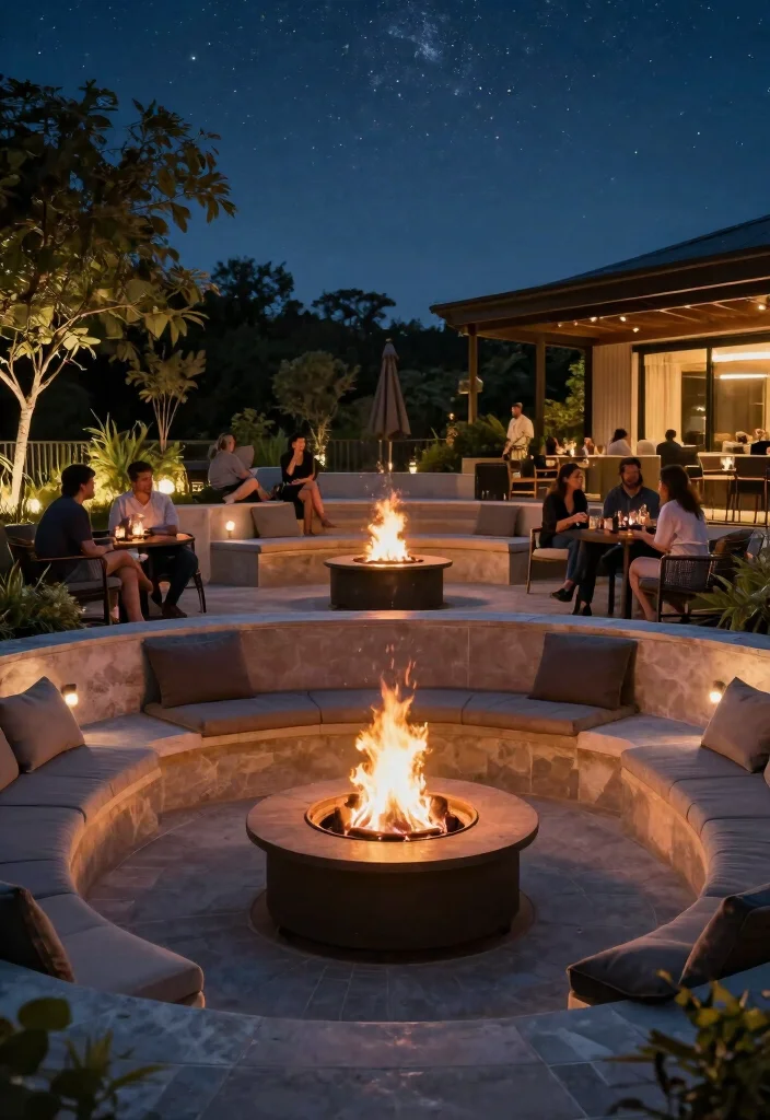 16 Backyard Fireplace Ideas for Outdoor Gathering Spaces 49 16 Backyard Fireplace Ideas for Outdoor Gathering Spaces 9. Multi Level Fire Pit Area 0