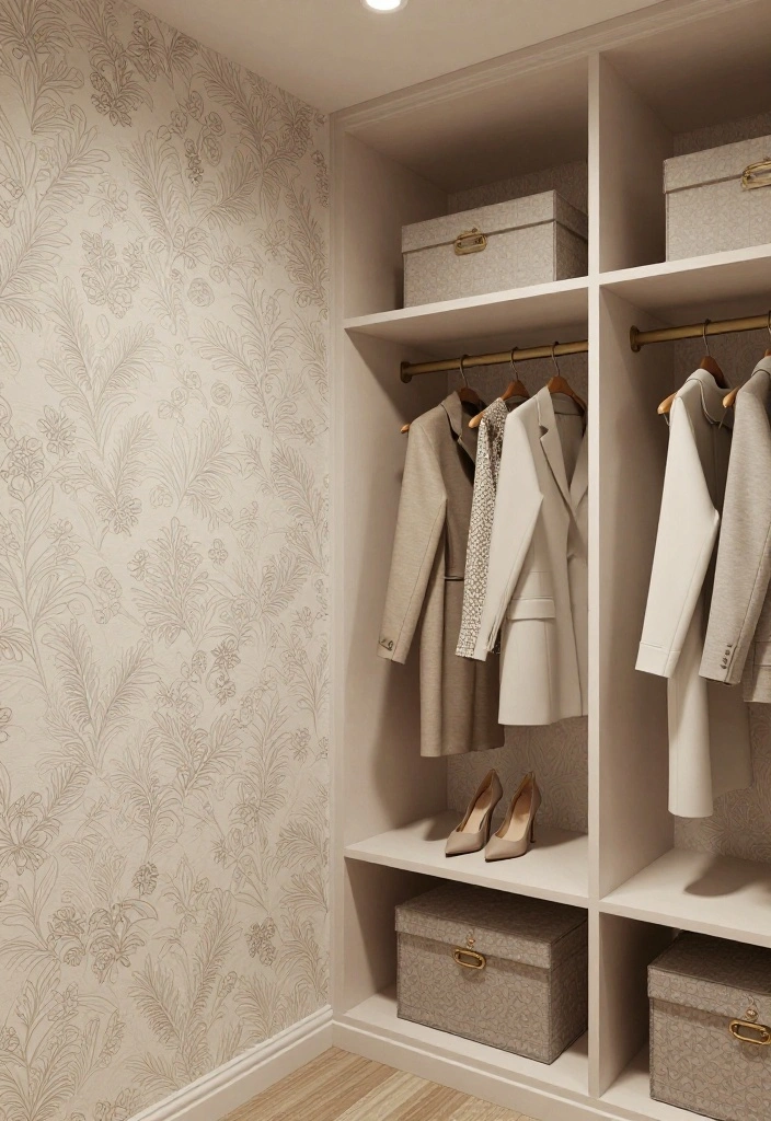 16 Bedroom Walk In Closet Ideas with Boutique Style Storage 10. Textured Wall Finishes 0