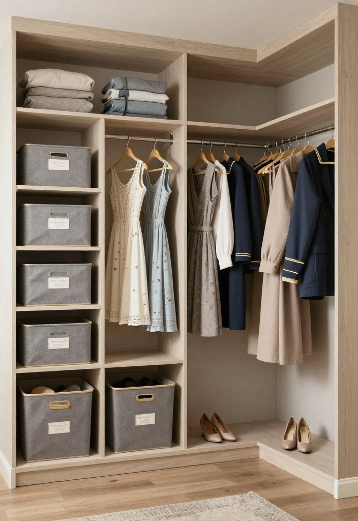 16 Bedroom Walk In Closet Ideas with Boutique Style Storage 13. Seasonal Storage Solutions 0