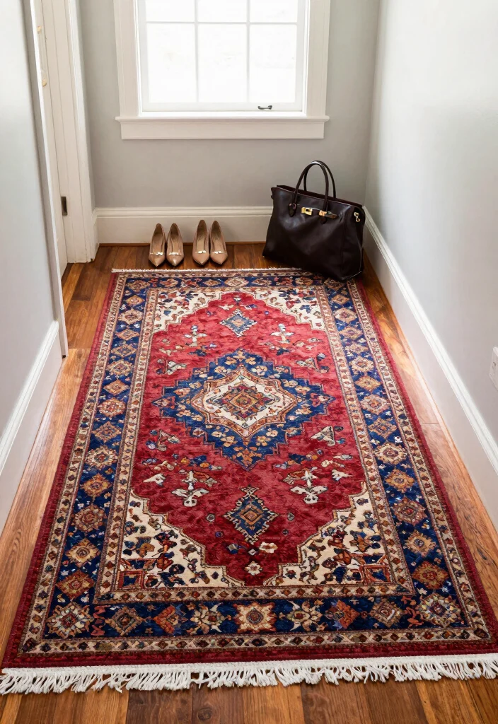 16 Elegant Entryway Ideas Luxury Homes Will Love 5. Elegant Rugs for Texture 0
