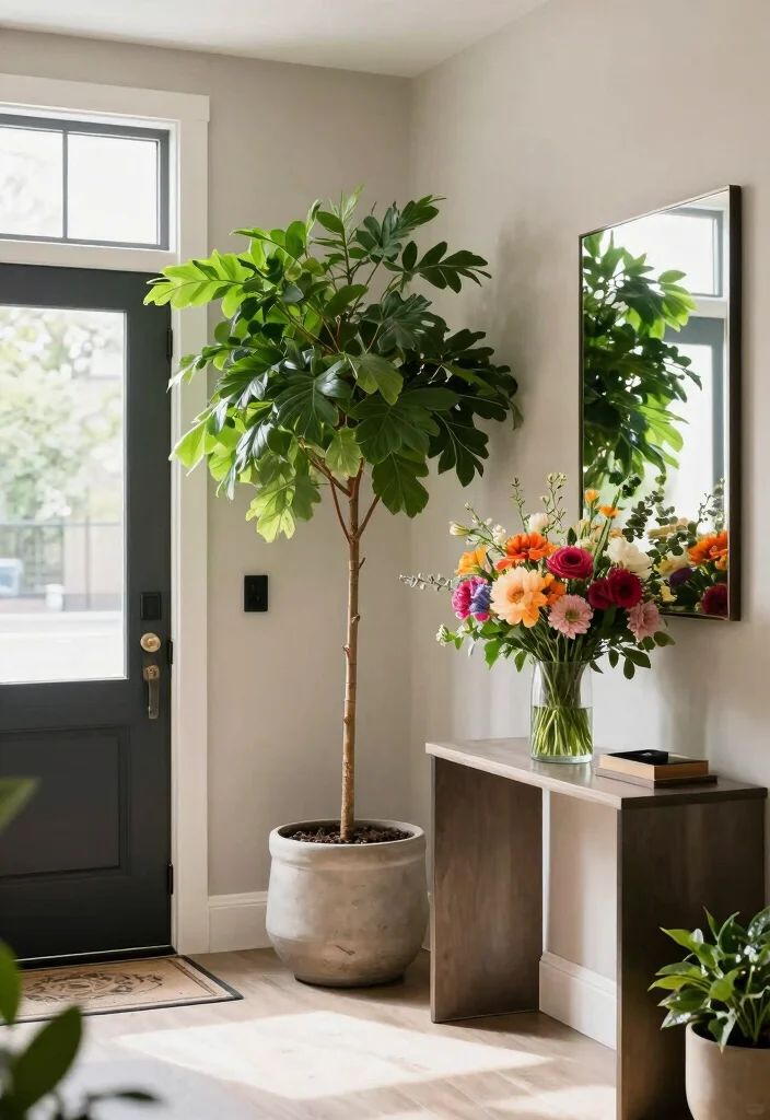 16 Elegant Entryway Ideas Luxury Homes Will Love 7. Greenery for Freshness 0