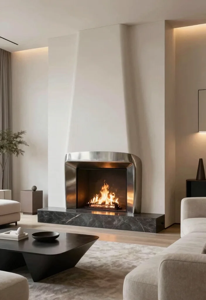 16 Fireplace Ideas Modern with Sleek Contemporary Appeal 31 16 Fireplace Ideas Modern with Sleek Contemporary Appeal 11. Sculptural Fire Features 0
