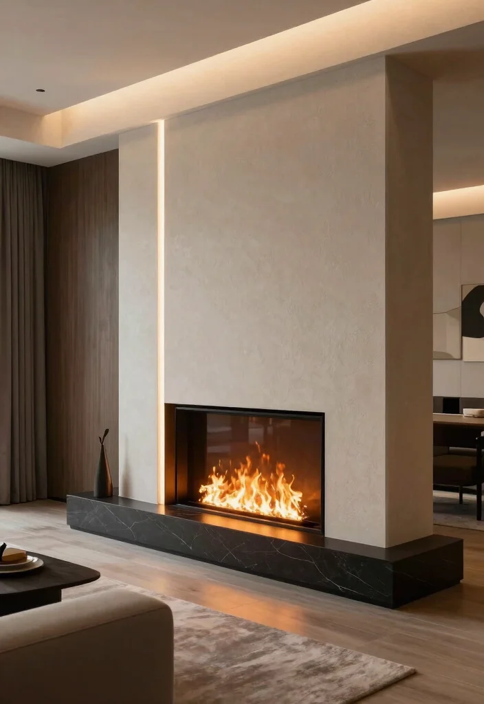 16 Fireplace Ideas Modern with Sleek Contemporary Appeal 56 16 Fireplace Ideas Modern with Sleek Contemporary Appeal 16. Integrated Lighting 0